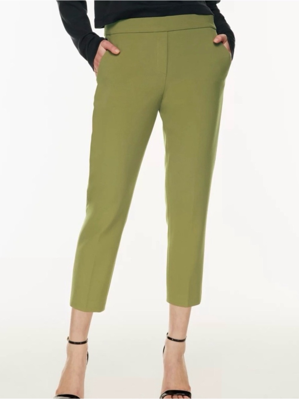 Babaton Conan Cropped Pants Green Size 10 Aritzia #99354